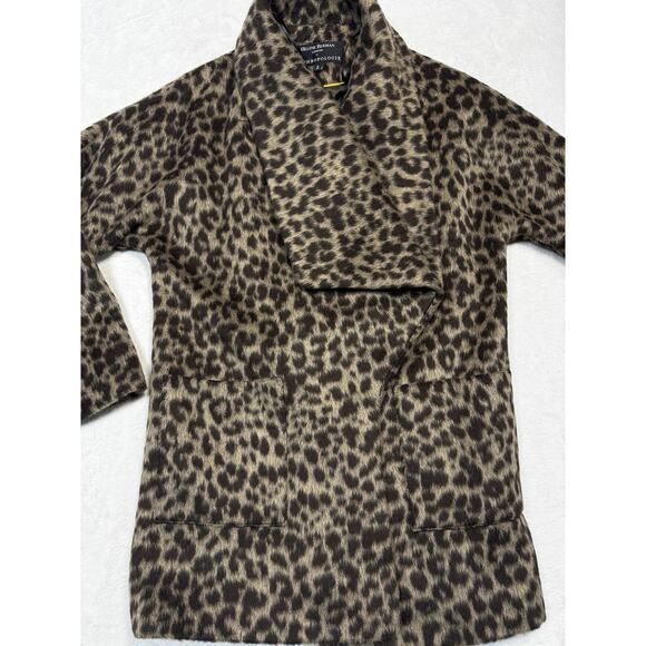 Helene Berman Anthropology Leopard Faux Fur Crop Jacket Mod Y2K Fall2025 Sz 2 - Picture 1 of 8